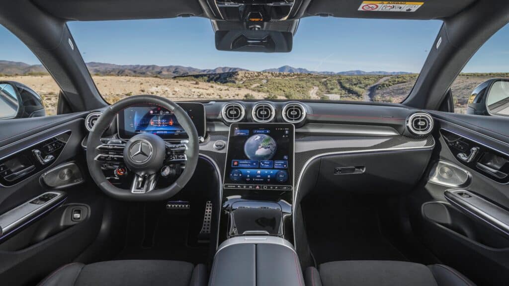2024 Mercedes-AMG CLE Coupe interior layout.