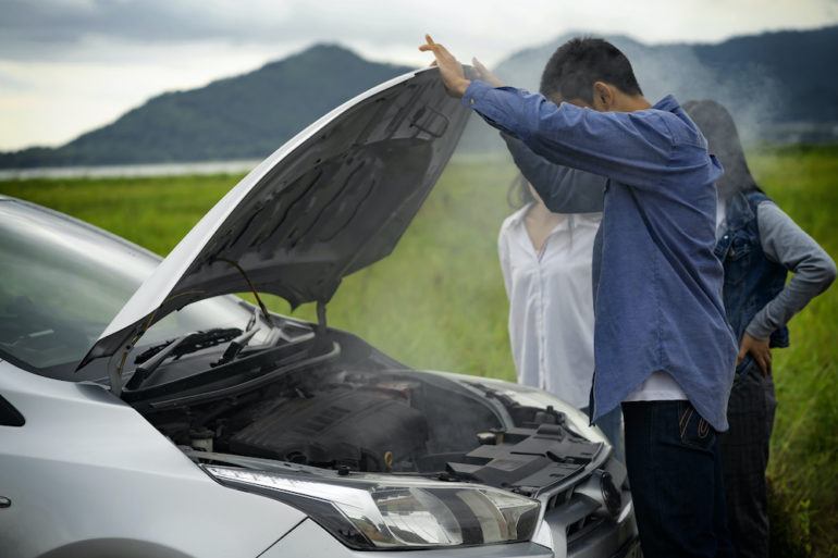 Young driver experiences roadside breakdown